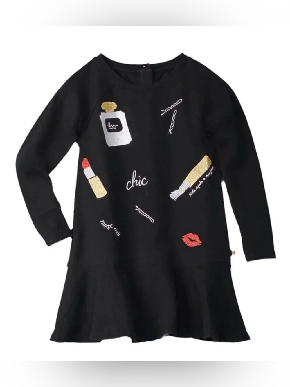 2PC Kate Spade New York Girls Chic Glamour Collage Appliqué Dress